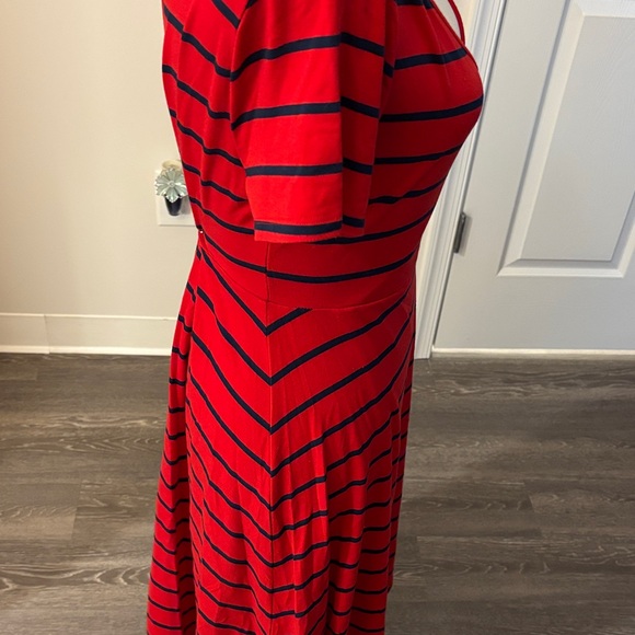 Torrid Red and Black Striped Midi Dress - Picture 4 of 4